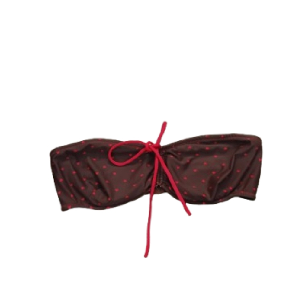 Shoshanna Heart Polka Dot Strapless Bandeau Bikini Top Sz M To L DD Cup